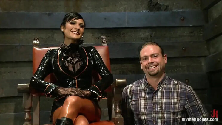 Beretta James gets a hard bondage strapon pegging and worship