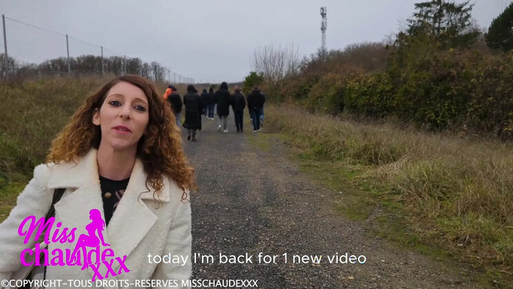 Big Ass French Slut Gets GPS Gangbang Outside