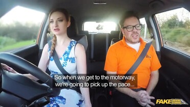 Fake Driving School - Hot Redhead Outdoor Blowjob and Big Tits Worship with Ryan Ryder & Zara DuRose