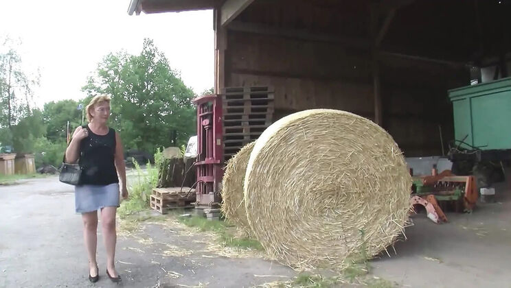 Mature German Milf Fucks on Outdoor Farm