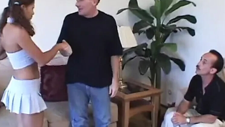 Young teen gets double anal from experienced older men