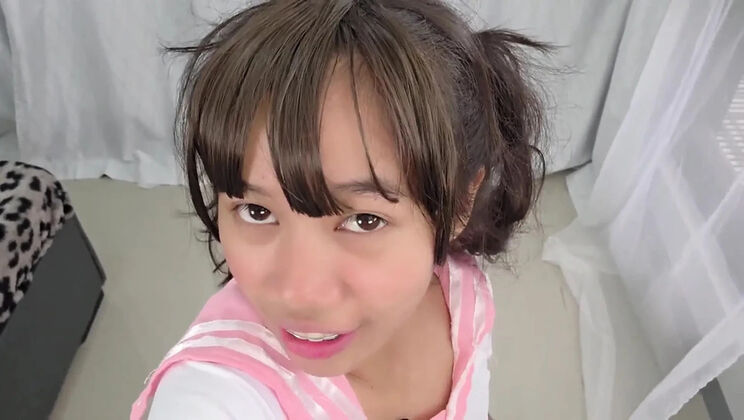 Step-daddy's Tiny Asian Slut Squirts on His Fat Cock