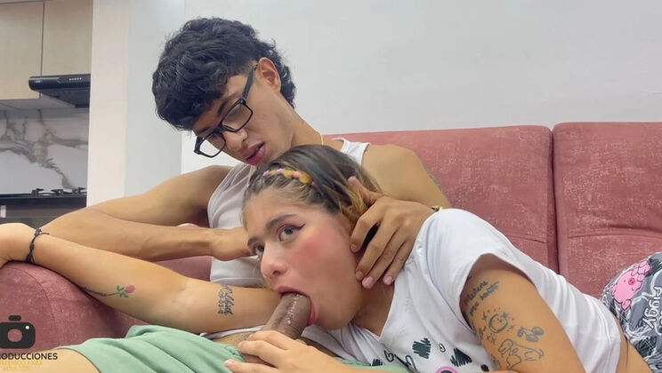 Helping My Scared Little Stepsister by Giving Her My Huge Cock to Swallow