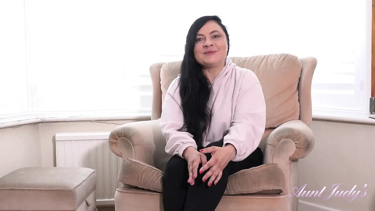 Hairy Chubby MILF Christina Gets A Naughty Interview And Shows Off Her Hairy Bush