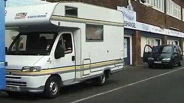 Hot teen sucks giant cock in delivery van