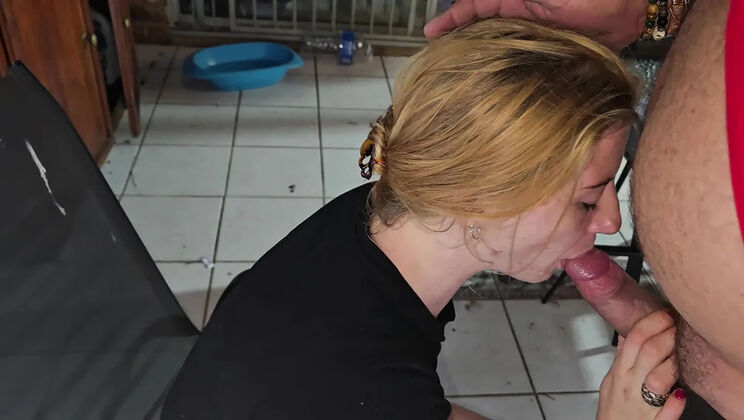 18 Year Old Blonde Sucks Cock Poolside at Holiday Resort