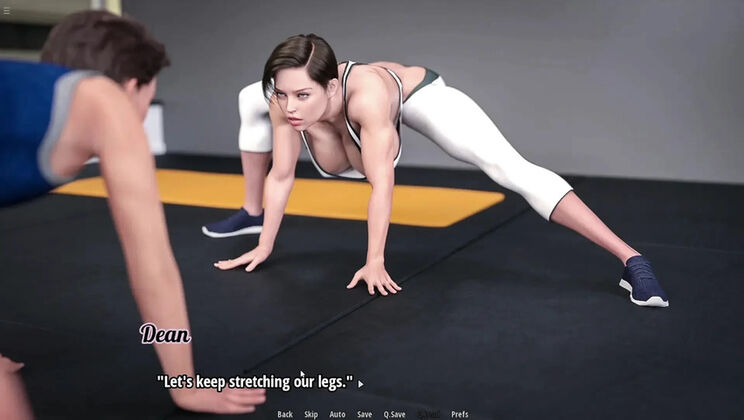 Horny Friend's Stepmom Teaches Me a Gym Stretching Workout