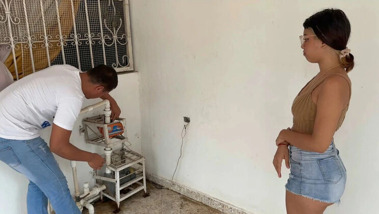 My shy stepsister begs me to pound her tight ass every time our stepdads leave