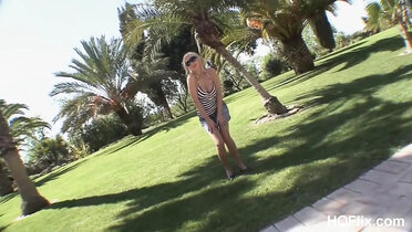 Aneta Head Shows Off Her Big Natural Tits Outside