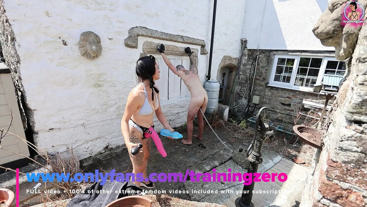 Training Zero Gets Chained & Pegged - Femdom Anal Strapon Bondage Slave