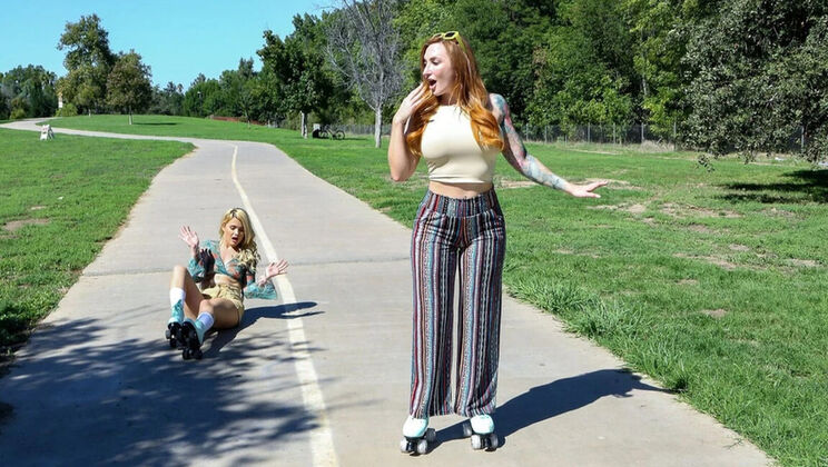 Sophia Locke Loves Eating Pussy While Nicole Nichols Skates Outdoors