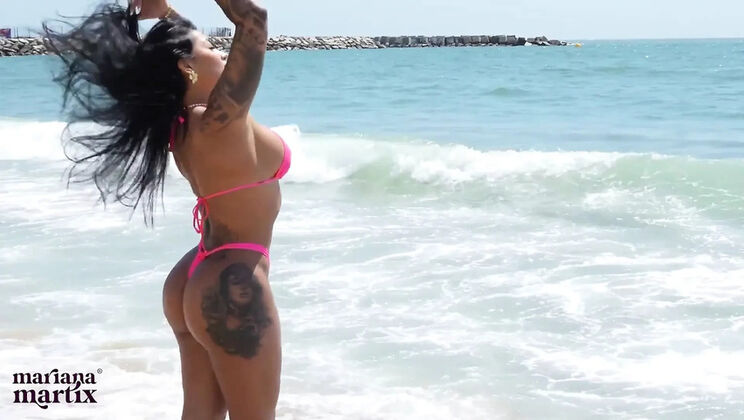 Rough Beach Sex with a Fan in Barcelona - Mariana Martix Gets Her Big Tits Fucked