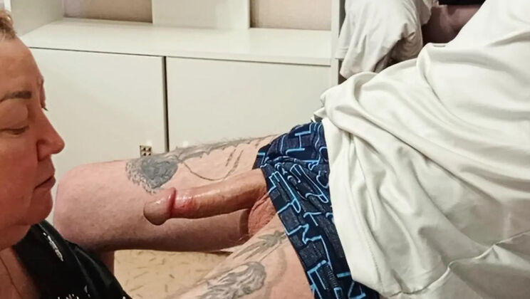 Stepmom Visits and Begs for a Mouth Full of Cum
