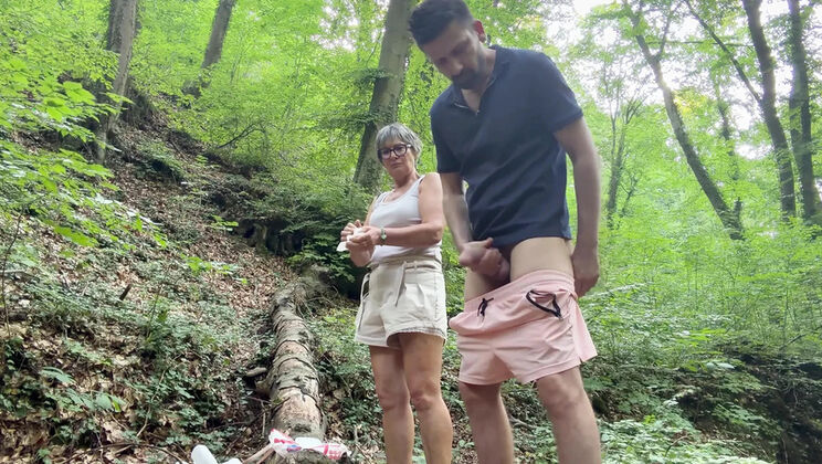 Jealous Madam O Gets Creampie From Young Stud Outdoors