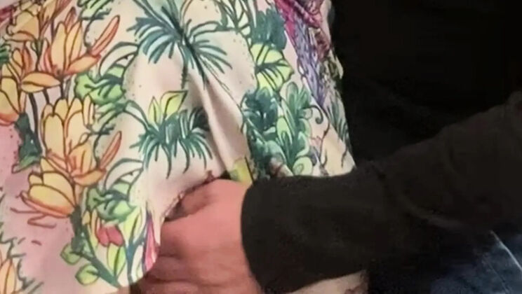 Subway Pervert Fingers Tiny Teen’s Hairy Pussy Under Her Skirt