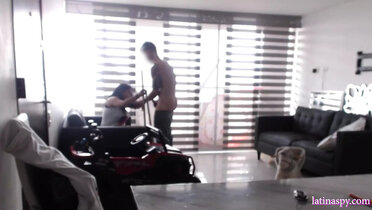 Big Tit Latina MILF Cleans House While Jerking Off My Bastard