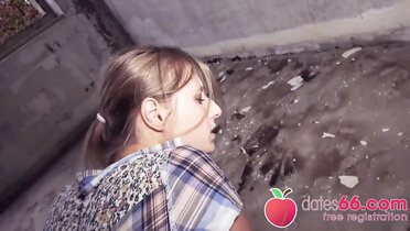 Teen Aria Logan gets fucked in abandoned place POV