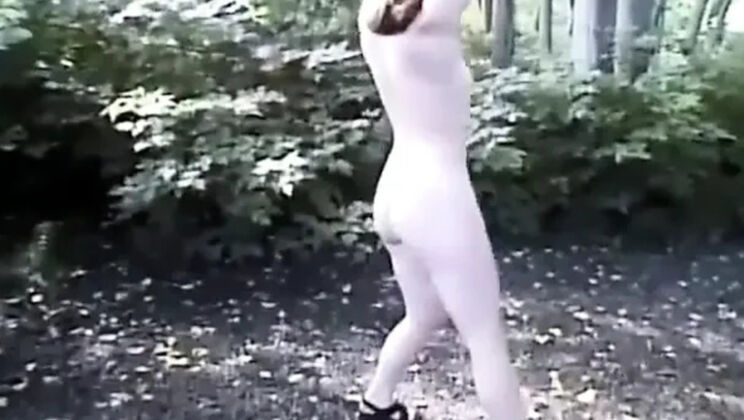Horny Hairy Vintage Girl Swallows Cum Outdoors