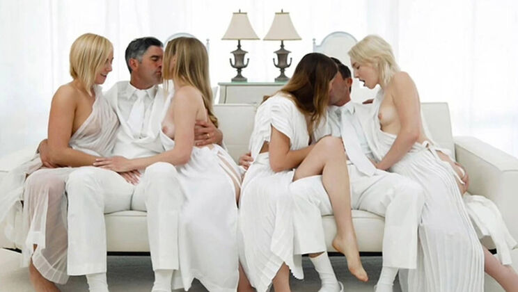 Young Mormon Teens Please Old Priests in Hot Group Orgy