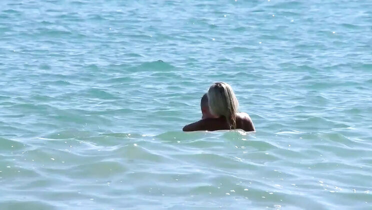 Blonde Slut Gets Double Penetrated at the Beach