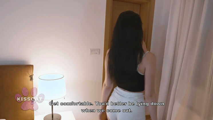 Stepdad Can't Resist Hot Roommate in Hotel Bed - Surprise Creampie with KissCat