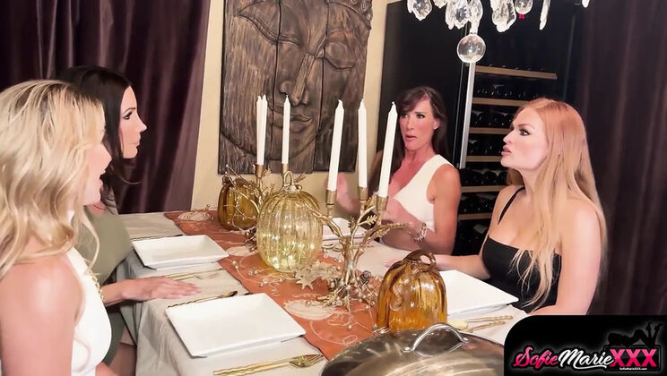 Horny Sofie Marie and Hot MILFs in Wild Orgy Feast