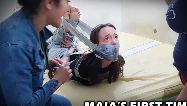 18-Year-Old Maia's First Time: Tied Up & Trained by Stepmom and Mistress