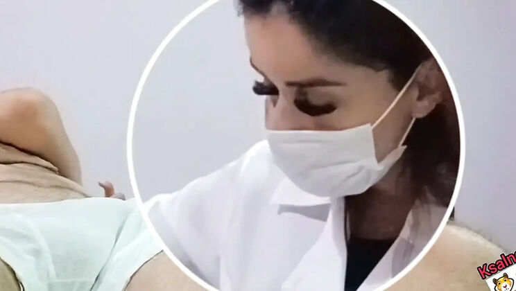 Nurse Strokes Patient's Hard Cock Till Cumshot
